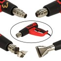 KAFUWELL Opalarka elektryczna z regulacja tempratury 0-600 st. C przepływ powietrza 300-500 l/min + 4 wymienne końcówki 1850W