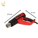 KAFUWELL Opalarka elektryczna z regulacja tempratury 0-600 st. C przepływ powietrza 300-500 l/min + 4 wymienne końcówki 1850W