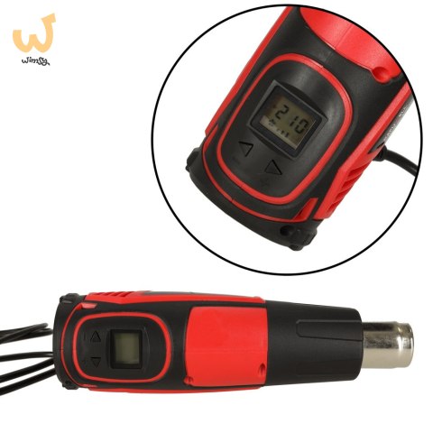 KAFUWELL Opalarka elektryczna z regulacja tempratury 0-600 st. C przepływ powietrza 300-500 l/min + 4 wymienne końcówki 1850W KAFUWELL Opalarka elektryczna z regulacja tempratury 0-600 st. C przepływ powietrza 300-500 l/min + 4 wymienne końcówki 1850W