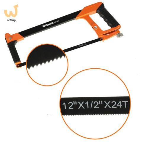 Piła ręczna brzeszczot do metalu kabłąkowa aluminiowy uchwyt regulacja ostrza 300 mm WOKIN Piła ręczna brzeszczot do metalu kabłąkowa aluminiowy uchwyt regulacja ostrza 300 mm WOKIN