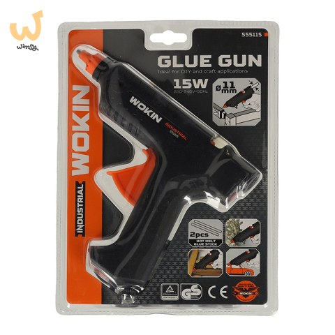 WOKIN Pistolet do kleju klejenia na gorąco 15W + wkłady 11,2mm WOKIN Pistolet do kleju klejenia na gorąco 15W + wkłady 11,2mm