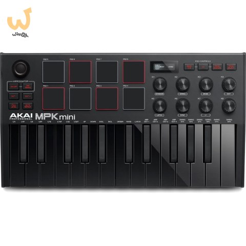 AKAI MPK MINI 3 BLACK - Mini klawiatura sterująca AKAI MPK MINI 3 BLACK - Mini klawiatura sterująca