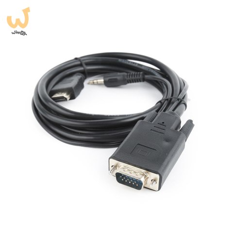 Adapter GEMBIRD A-HDMI-VGA-03-6 (HDMI M - D-Sub (VGA), Jack stereo 3,5 mm M; 1,8m; kolor czarny) Adapter GEMBIRD A-HDMI-VGA-03-6 (HDMI M - D-Sub (VGA), Jack stereo 3,5 mm M; 1,8m; kolor czarny)
