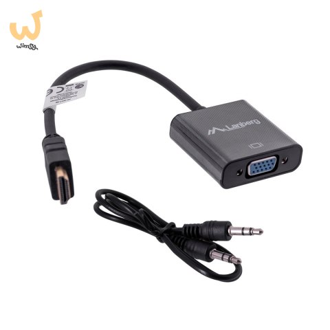 Adapter Lanberg AD-0017-BK (HDMI M - D-Sub (VGA) F; 0,20m; kolor czarny) Adapter Lanberg AD-0017-BK (HDMI M - D-Sub (VGA) F; 0,20m; kolor czarny)