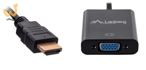 Adapter Lanberg AD-0017-BK (HDMI M - D-Sub (VGA) F; 0,20m; kolor czarny) Adapter Lanberg AD-0017-BK (HDMI M - D-Sub (VGA) F; 0,20m; kolor czarny)