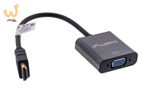 Adapter Lanberg AD-0017-BK (HDMI M - D-Sub (VGA) F; 0,20m; kolor czarny) Adapter Lanberg AD-0017-BK (HDMI M - D-Sub (VGA) F; 0,20m; kolor czarny)