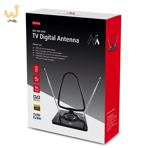 Antena pokojowa wewnętrzna Maclean MCTV-963 (aktywna; 48 dB) Antena pokojowa wewnętrzna Maclean MCTV-963 (aktywna; 48 dB)