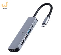 GEMBIRD MULTI ADAPTER USB TYP-C 5W1 (HUB + HDMI + PD) SREBRNY