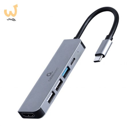 GEMBIRD MULTI ADAPTER USB TYP-C 5W1 (HUB + HDMI + PD) SREBRNY GEMBIRD MULTI ADAPTER USB TYP-C 5W1 (HUB + HDMI + PD) SREBRNY