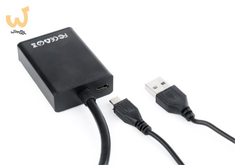 Adapter GEMBIRD A-VGA-HDMI-01 (HDMI F - D-Sub (VGA), Jack stereo 3,5 mm, USB 2.0 M; 0,15m; kolor czarny) Adapter GEMBIRD A-VGA-HDMI-01 (HDMI F - D-Sub (VGA), Jack stereo 3,5 mm, USB 2.0 M; 0,15m; kolor czarny)