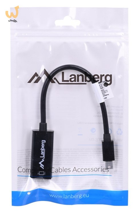Adapter Lanberg AD-0005-BK (Mini DisplayPort M - HDMI F; 0,20m; kolor czarny) Adapter Lanberg AD-0005-BK (Mini DisplayPort M - HDMI F; 0,20m; kolor czarny)