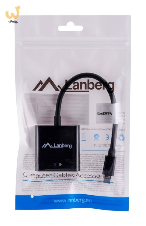 Adapter Lanberg AD-0006-BK (Mini DisplayPort M - D-Sub (VGA) F; 0,20m; kolor czarny) Adapter Lanberg AD-0006-BK (Mini DisplayPort M - D-Sub (VGA) F; 0,20m; kolor czarny)
