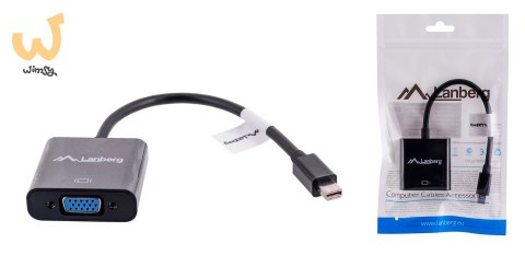 Adapter Lanberg AD-0006-BK (Mini DisplayPort M - D-Sub (VGA) F; 0,20m; kolor czarny) Adapter Lanberg AD-0006-BK (Mini DisplayPort M - D-Sub (VGA) F; 0,20m; kolor czarny)