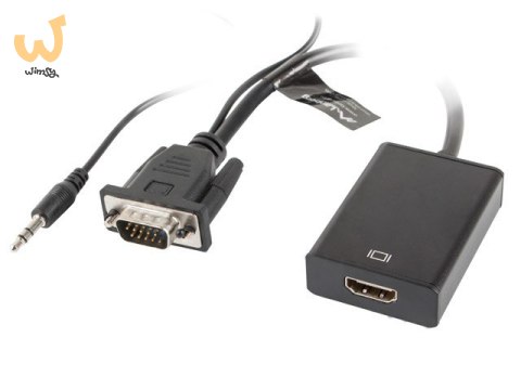 Adapter Lanberg AD-0021-BK (D-Sub (VGA), Mini Jack M - HDMI F; 0,20m; kolor czarny) Adapter Lanberg AD-0021-BK (D-Sub (VGA), Mini Jack M - HDMI F; 0,20m; kolor czarny)