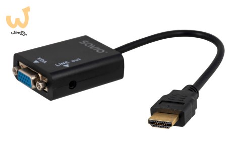 Adapter SAVIO cl-23 (HDMI M - D-Sub (VGA) F; 0,20m; kolor czarny) Adapter SAVIO cl-23 (HDMI M - D-Sub (VGA) F; 0,20m; kolor czarny)