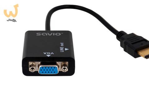 Adapter SAVIO cl-23 (HDMI M - D-Sub (VGA) F; 0,20m; kolor czarny) Adapter SAVIO cl-23 (HDMI M - D-Sub (VGA) F; 0,20m; kolor czarny)