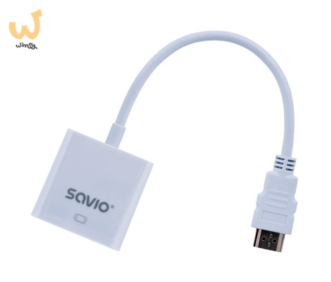 Adapter SAVIO cl-27 (HDMI M - D-Sub (VGA) F; 0,10m; kolor biały) Adapter SAVIO cl-27 (HDMI M - D-Sub (VGA) F; 0,10m; kolor biały)