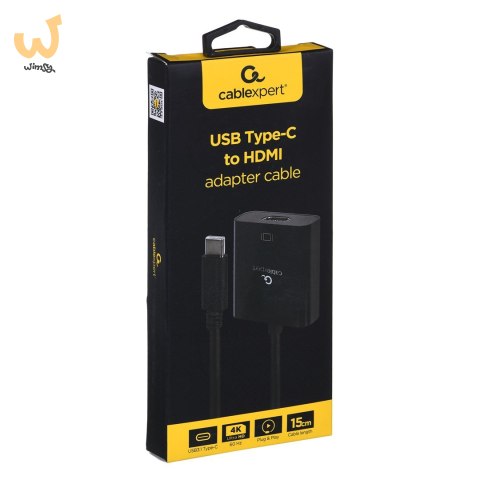 GEMBIRD ADAPTER NA KABLU USB TYP-C DO HDMI 4K 60HZ, 15CM, CZARNY GEMBIRD ADAPTER NA KABLU USB TYP-C DO HDMI 4K 60HZ, 15CM, CZARNY