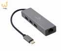 GEMBIRD ADAPTER USB-C -> LAN RJ-45 1GB NA KABLU HUB 3X USB 3.1