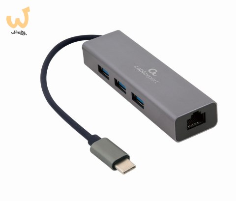 GEMBIRD ADAPTER USB-C -> LAN RJ-45 1GB NA KABLU HUB 3X USB 3.1 GEMBIRD ADAPTER USB-C -> LAN RJ-45 1GB NA KABLU HUB 3X USB 3.1