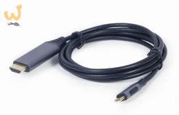GEMBIRD ADAPTER USB TYP-C DO HDMI NA KABLU, 1.8M, 4K, KOLOR SZARY