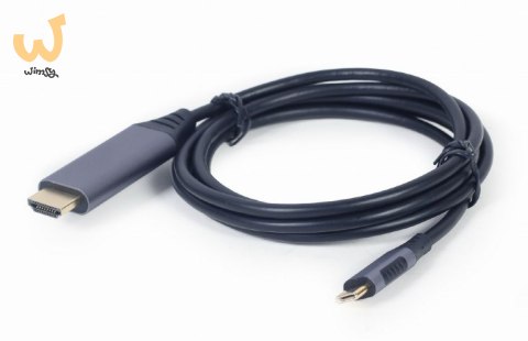 GEMBIRD ADAPTER USB TYP-C DO HDMI NA KABLU, 1.8M, 4K, KOLOR SZARY GEMBIRD ADAPTER USB TYP-C DO HDMI NA KABLU, 1.8M, 4K, KOLOR SZARY