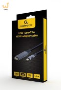 GEMBIRD ADAPTER USB TYP-C DO HDMI NA KABLU, 1.8M, 4K, KOLOR SZARY