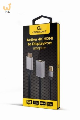 GEMBIRD AKTYWNY ADAPTER 4K HDMI NA DISPLAYPORT (F) CZARNY, 10CM