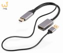 GEMBIRD AKTYWNY ADAPTER 4K HDMI NA DISPLAYPORT (F) CZARNY, 10CM