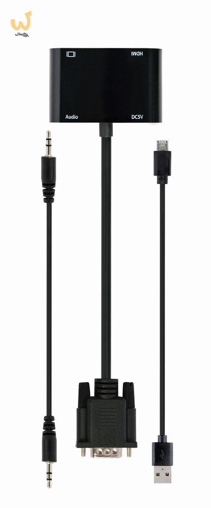 GEMBIRD KONWERTER SYGNAŁU VGA DO HDMI + VGA 0,15M, CZARNY GEMBIRD KONWERTER SYGNAŁU VGA DO HDMI + VGA 0,15M, CZARNY