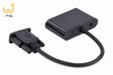 GEMBIRD KONWERTER SYGNAŁU VGA DO HDMI + VGA 0,15M, CZARNY