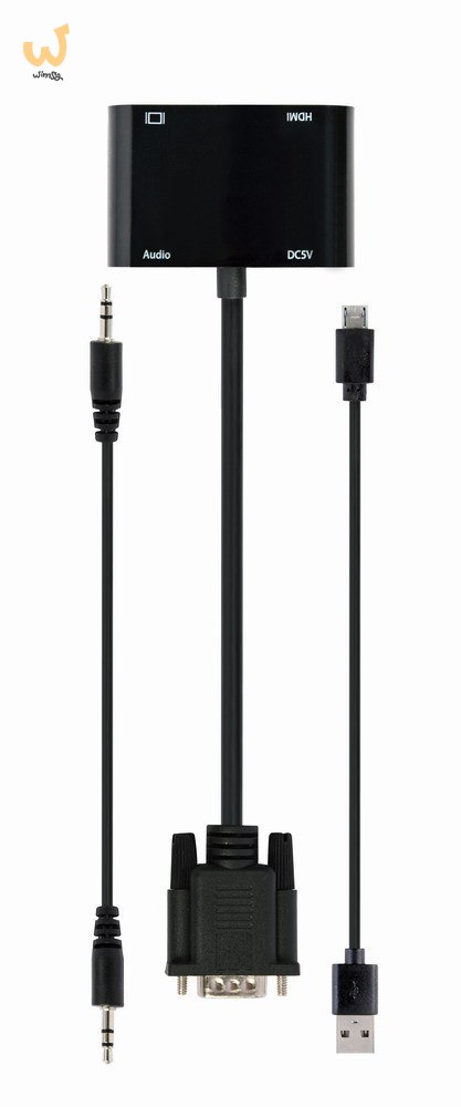 GEMBIRD KONWERTER SYGNAŁU VGA DO HDMI + VGA 0,15M, CZARNY GEMBIRD KONWERTER SYGNAŁU VGA DO HDMI + VGA 0,15M, CZARNY