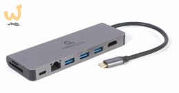 GEMBIRD MULTI ADAPTER USB TYP-C 5W1 HUB, HDMI, CZYTNIK KART, LAN, PD - 100W)