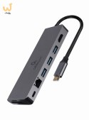 GEMBIRD MULTI ADAPTER USB TYP-C 5W1 HUB, HDMI, CZYTNIK KART, LAN, PD - 100W)