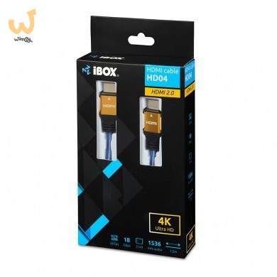 Kabel IBOX HD04 ULTRAHD 4K 1,5M V2.0 ITVFHD04 (HDMI M - HDMI M; 1,5m; kolor niebieski) Kabel IBOX HD04 ULTRAHD 4K 1,5M V2.0 ITVFHD04 (HDMI M - HDMI M; 1,5m; kolor niebieski)