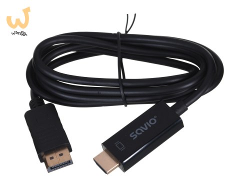 Kabel SAVIO CL-56 (DisplayPort M - HDMI Typ A; 1,5m; kolor czarny) Kabel SAVIO CL-56 (DisplayPort M - HDMI Typ A; 1,5m; kolor czarny)