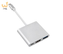MACLEAN ADAPTER USB 3.1 C-HDMI 4K + USB 3.0 + USB C MCTV-840