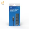 SAVIO AK-58 3-PORTOWY HUB USB-A Z ADAPTEREM RJ-45