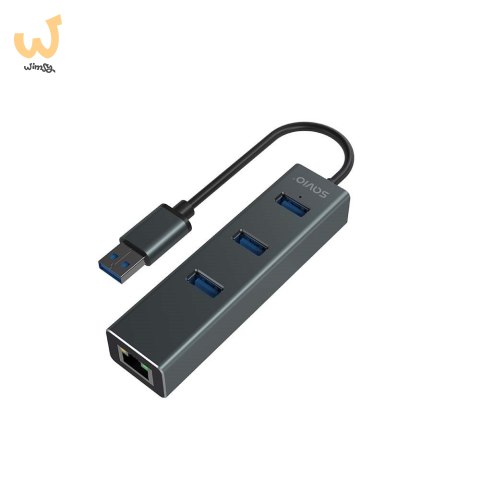 SAVIO AK-58 3-PORTOWY HUB USB-A Z ADAPTEREM RJ-45 SAVIO AK-58 3-PORTOWY HUB USB-A Z ADAPTEREM RJ-45