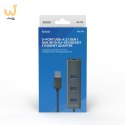 SAVIO AK-58 3-PORTOWY HUB USB-A Z ADAPTEREM RJ-45