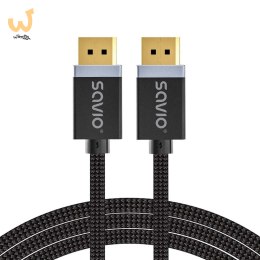 SAVIO KABEL DISPLAYPORT M - DISPLAYPORT M, V1.4, 3M, CZARNY, CL-176