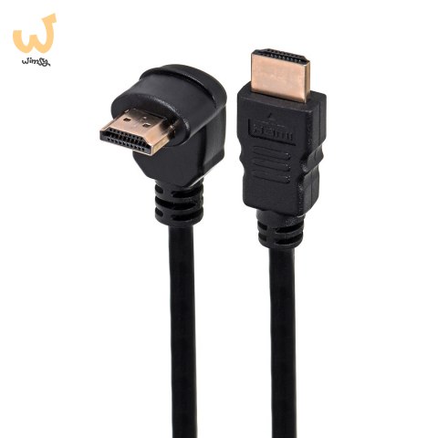 SAVIO KABEL HDMI V2.0 KĄTOWY 4K OFC CZARNY, ZŁOTE KOŃCÓWKI, ETHERNET/3D 1,5M CL-108 SAVIO KABEL HDMI V2.0 KĄTOWY 4K OFC CZARNY, ZŁOTE KOŃCÓWKI, ETHERNET/3D 1,5M CL-108