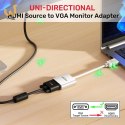 UNITEK ADAPTER HDMI - VGA, FULLHD 60HZ, BIAŁY, M/F