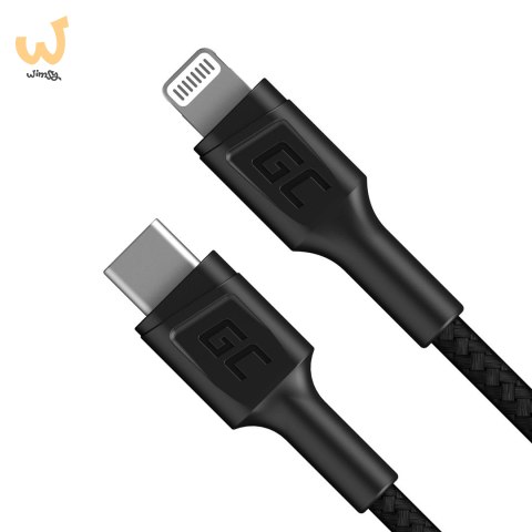 GREEN CELL KABEL KABGC07 GC POWER STREAM USB-C - LIGHTNING 100CM (MFI CERTIFIED) GREEN CELL KABEL KABGC07 GC POWER STREAM USB-C - LIGHTNING 100CM (MFI CERTIFIED)