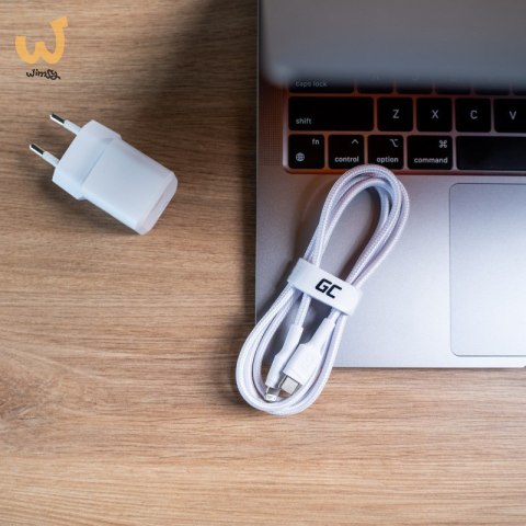 GREEN CELL KABEL KABGC07W GC POWER STREAM USB-C - LIGHTNING 100CM (MFI CERTIFIED) BIAŁY GREEN CELL KABEL KABGC07W GC POWER STREAM USB-C - LIGHTNING 100CM (MFI CERTIFIED) BIAŁY