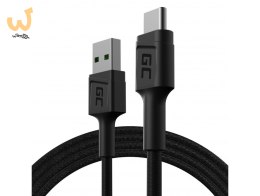 GREEN CELL KABEL KABGC22 GC POWERSTREAM USB-A - USB-C 120CM, SZYBKIE ŁADOWANIE ULTRA CHARGE, QC 3.0