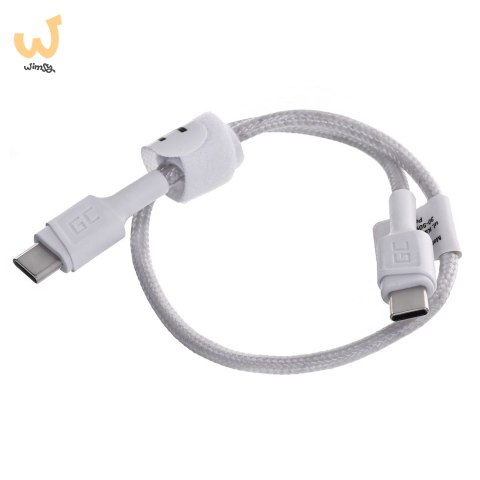 GREEN CELL KABEL KABGC31W GC POWERSTREAM USB-C - USB-C 30CM, POWER DELIVERY 60W, ULTRA CHARGE, QC 3.0, BIAŁY GREEN CELL KABEL KABGC31W GC POWERSTREAM USB-C - USB-C 30CM, POWER DELIVERY 60W, ULTRA CHARGE, QC 3.0, BIAŁY