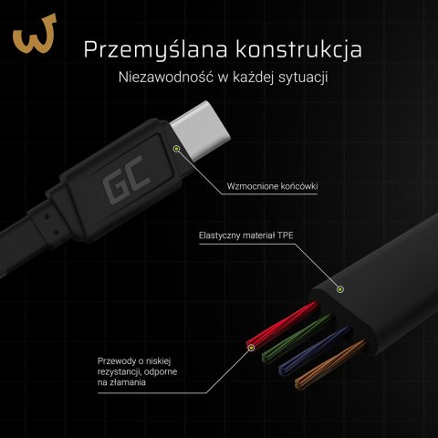 GREEN CELL KABEL USB - USB-C 25CM QUICK CHARGE 3.0 GREEN CELL KABEL USB - USB-C 25CM QUICK CHARGE 3.0