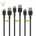 GREEN CELL ZESTAW KABLI KABGCSET03 3X KABEL GC RAY USB - USB-C 30CM, ZIELONY LED