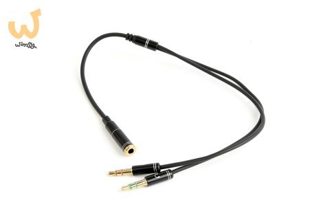 Kabel GEMBIRD CCA-418M (Mini Jack x2 M - 4-Pin, Jack stereo 3,5 mm F; 0,20m; kolor czarny) Kabel GEMBIRD CCA-418M (Mini Jack x2 M - 4-Pin, Jack stereo 3,5 mm F; 0,20m; kolor czarny)